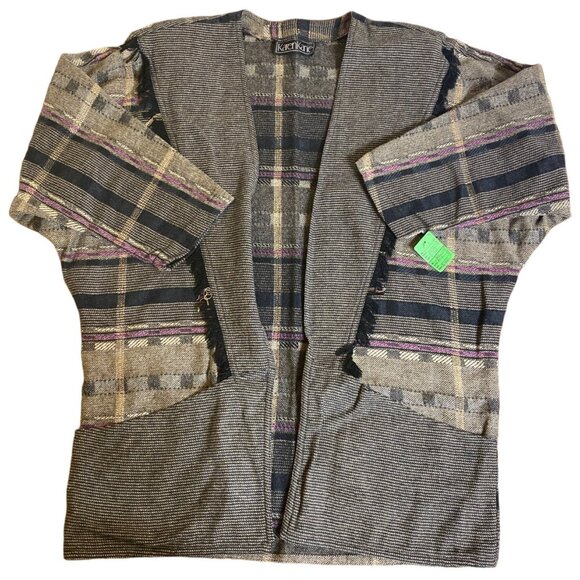 Karen Kane Womens 3-Piece Plaid & Stripe Reversible Top Coat And Skirt Outfit Si - Picture 1 of 6